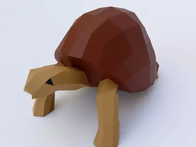Turtle low poly 3d model tortoise Low-poly 3D model