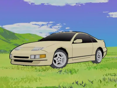 Nissan 300ZX Z32 Low-poly 3D model
