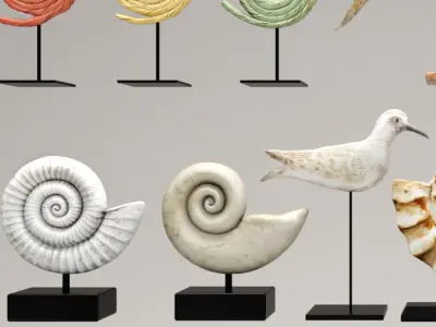 Collection figurines set of sculptures 3D model