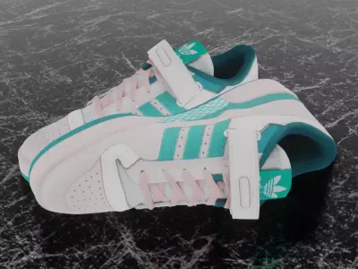 ADIDAS FORUM LOW - AQUA 3D SHOES Low-poly 3D model