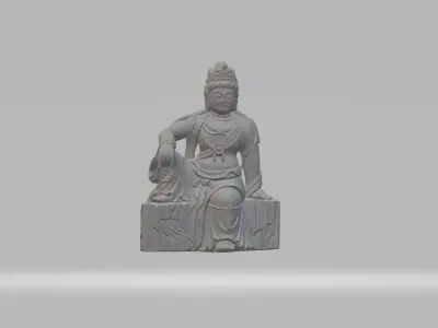 Guanyin Bodhisattva Sitting Statue  3D print model get