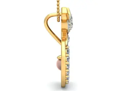 Solitaire Women Pendant 3dm STL OBJ FBX Renders Details 3D print model 16