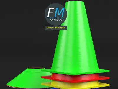 Soccer cones 3D model