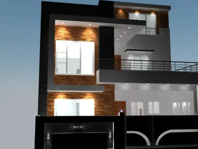 Modern House 3D model 9
