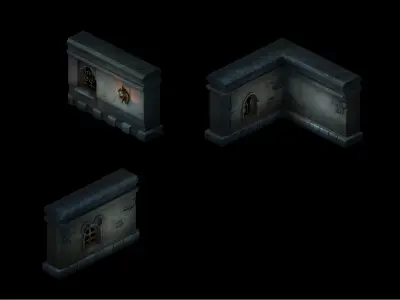 Game The Palace - Stone Wall 01 3D model