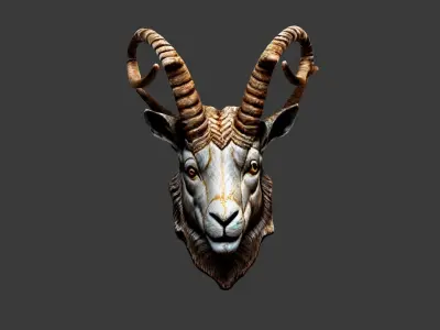 Animal Head Low-poly 3D model