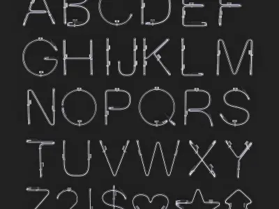 Neon Alphabet 3D model