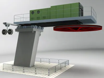 Ski lift mountain winter pack 3D model