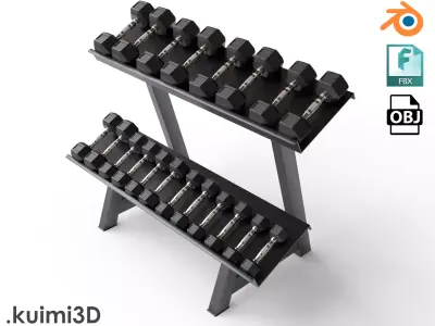 Gym Dumbbell Set 005 3D model
