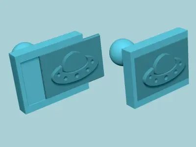 Stamp 19 - UFO Spaceship - Fondant Decoration Maker Toy 3D print model