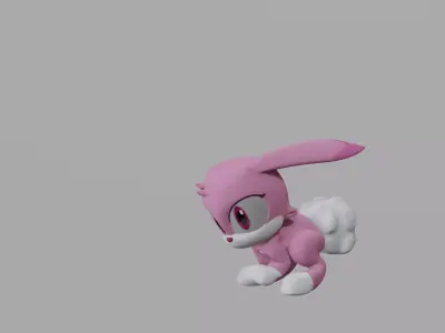 Pink Bunny Sega Low-poly 3D model