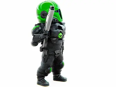 CYBER SOLDIER XC-800 Rigged for Unreal Engine - Unity - MIXAMO  3D model