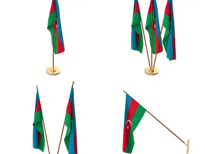 Azerbaijan Flag Pack 3D model