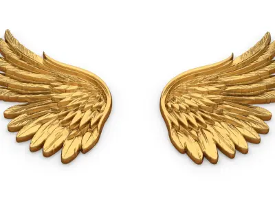 Wings Printable carved decor 05  3D print model