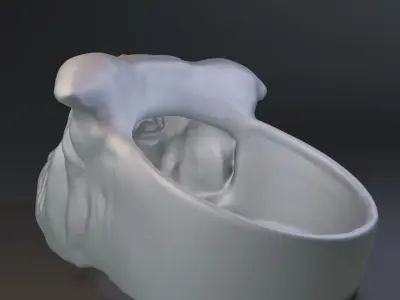 Ring with dog face 3D print model