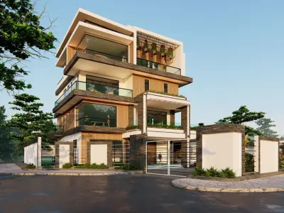 modern house 3D model 7
