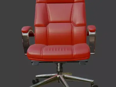 Modern Red Leather Executive Office Chair High Detail 3D Model 3D model