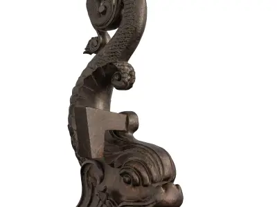 Antique Asian Dragon Ornament - Mythical Architectural Decor Low-poly 3D model