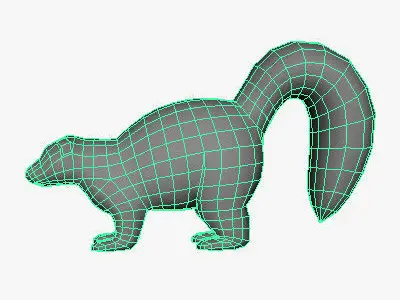 Low Poly Skunk squirrel Low-poly 3D model