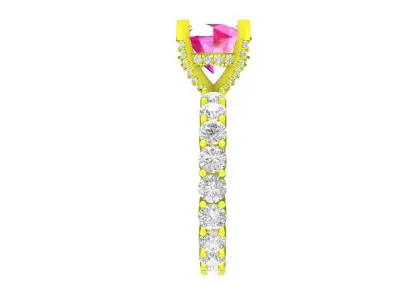A7338 Luxury Diamond Eternity Engagement Ring 3D Model 3D print model