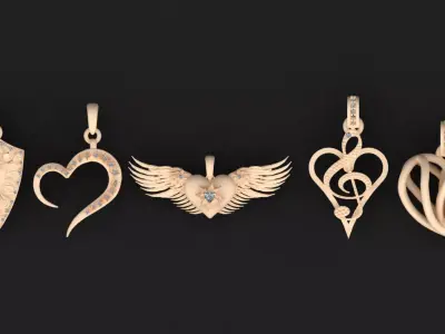 Luxury Heart  Pendant Collection            3D print model