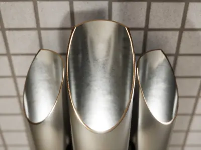 Light metal rod on tiled wall Free low-poly 3D model