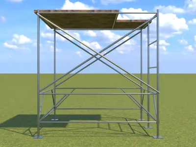 Scaffolding metal frame Low-poly 3D model