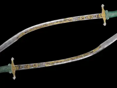 Jade-Hilt Kilij Low-poly 3D model