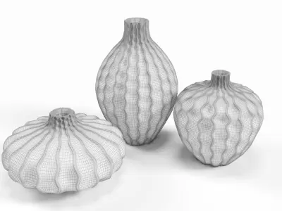 Imax Agatha Ceramic Vases Set of 3  3D model