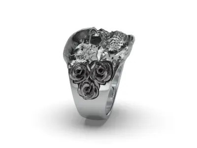 Ring Skull roses - Jewelry 3D - AN-644 3D print model