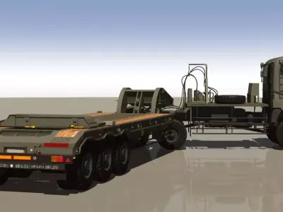JGSDF type 73 extra-large type semitrailer 3D model