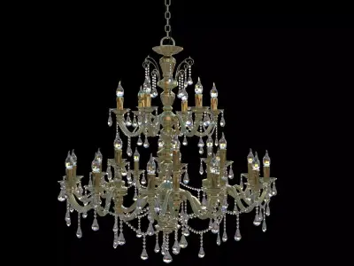 Chandelier with crystals 3D model