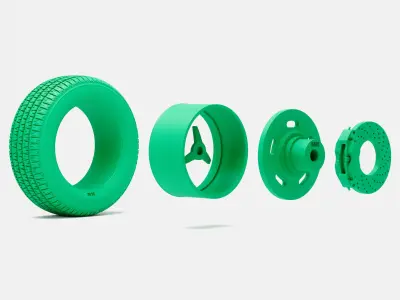 15x8 Kidney Bean Wheel BFGoodrich Radial Tire 3D print model