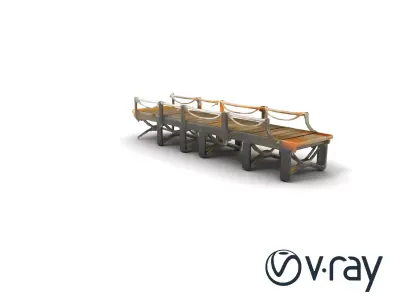 Weathered Bridge Infrastructure model pack Low-poly 3D model