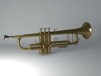 Trumpet 3D Model gold 3D model