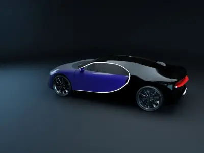 Bugatti Chiron Low-poly 3D model