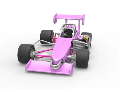Supermodified front engine race car V2 Scale 1 to 25 3D print model