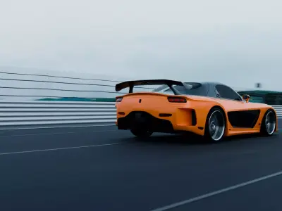 Mazda RX Veilside 3d Model Rigged 3D model