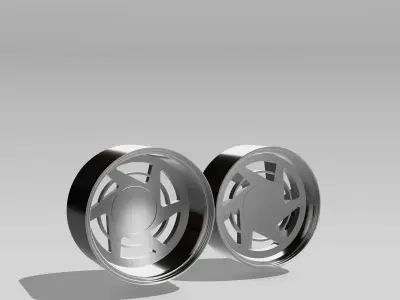 Billet C4 Corvette Wheels Set x2 Centers x2 Offsets 3D print model