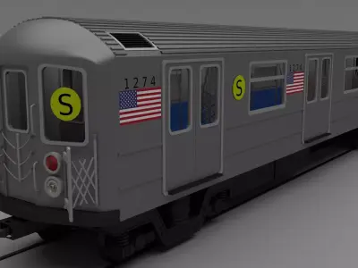 NY train W interior 3D model