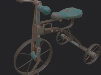 Vintage Children Iron Bicycle 3D model