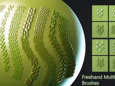 Zbrush - Snakeskin - 21 VDM Brushes 3D model