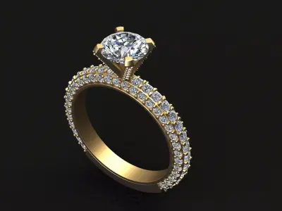 Solitaire Engagement Ring Jewelry 3D print model