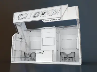 exhibition stand 18 sqm 3D model