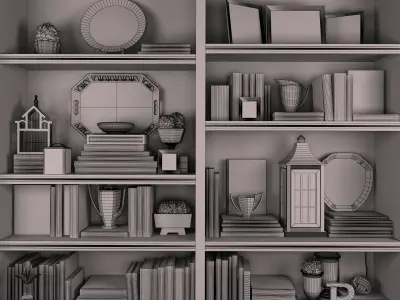 Decorative shelves 2 3D model