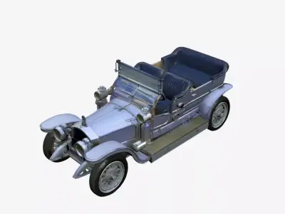 1906 Early Luxury Touring Car Classic Edwardian Era Vehicle 3D model