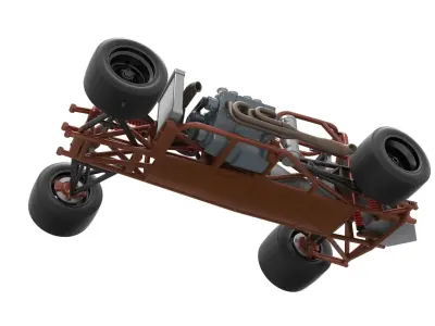 Supermodified front engine race car Base Version 3 Scale 1 to 25 3D print model