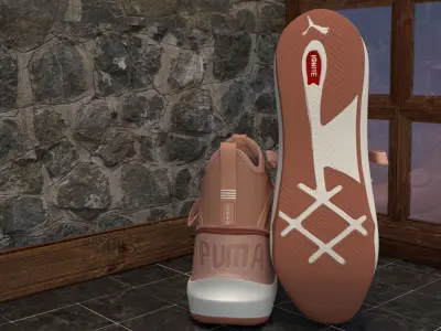Puma Phenom Pink Shoe Trainers made in Blender 2 79 Low-poly 3D model