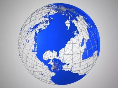 World Blue Globe News Wire 3D model