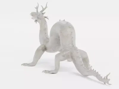 -Chinese Dragon - Jade Statue- Low-poly 3D model